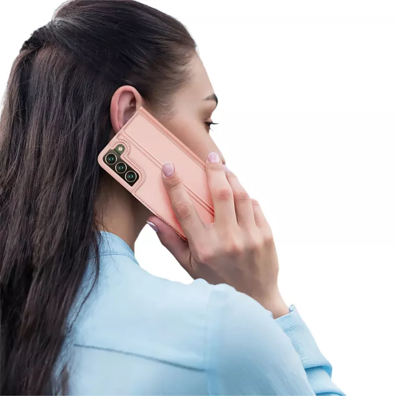 Dux Ducis Skin Pro dėklas su dirželiu ir atverčiamu dangteliu Samsung Galaxy S22+ (S22 Plus) rožinis