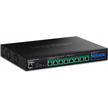 TRENDnet TPE-7124SBF - versija v1.0R - tinklo jungiklis - valdomas per žiniatinklį - Smart - 8 x 10 Gigabit Ethernet + 4 x 10 Gigabit SFP+ - montuojamas į stelažą - PoE++ (720 W)
