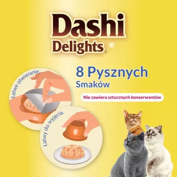Šlapi skanėstai katėms INABA Dashi Delights Vištiena su Lašiša sultinyje 70 g