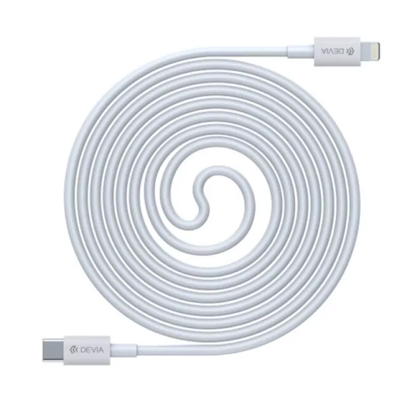Devia Smart Series PD USB-C į Lightning kabelis 120EC1060001, 18 W, MFi, 1,5 m, baltas