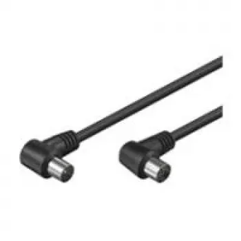 Wentronic Goobay anteninis kampinis jungiamasis kabelis, juodas, 2,5 m - IEC/Coax kištukas 90° IEC/Koax lizdas 90° (11526)