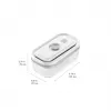 ZWILLING Fresh & Save 36803-003-0 stiklinių vakuuminių konteinerių rinkinys, stačiakampiai, 3 vnt. (S/M/L, 0,35/0,75/1,6 L), borosilikatinis stiklas, tinka mikrobangėje, orkaitėje ir indaplovėje, pilka/skaidru
