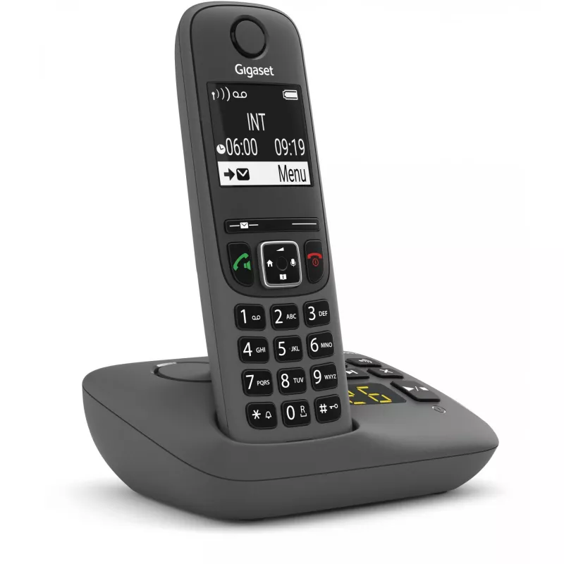 Belaidis analoginis/DECT telefonas Gigaset AE690A su skambučio identifikavimu, anglies spalvos