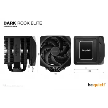 be quiet! Dark Rock Elite procesoriaus oro aušintuvas 13,5 cm juodas 1 vnt.