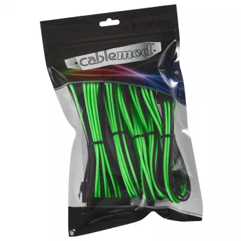 CableMod CM-CAB-CKIT-N86KKLG-R ilginimo rinkinys maitinimo kabeliams — 8 ir 6 kontaktų, juoda/žalia