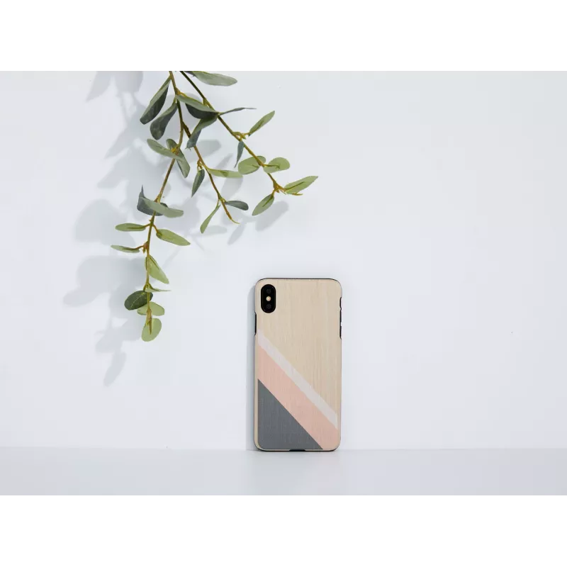 Dėklas iPhone XS Max man and wood – rožinis kostiumas, juodas