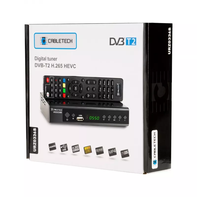 Cabletech URZ0336C DVB-T2 imtuvas / dekoderis, H.265 HEVC