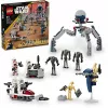 LEGO Star Wars Clone Trooper & Battle Droid Battle Pack – Klonų kareivio ir kovos droido rinkinys su greičio dviračiu, 4 minifigūrėlėmis ir 5 figūrėlėmis