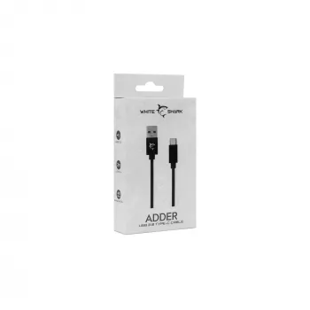 USB į USB-C laidas White Shark Adder 2 m – įkrovimo ir duomenų perdavimo laidas, baltas