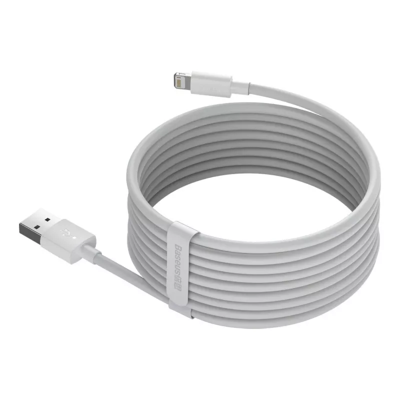 Baseus TZCALZJ-02 mobiliojo telefono kabelis Baltas 1.5 m USB A Lightning