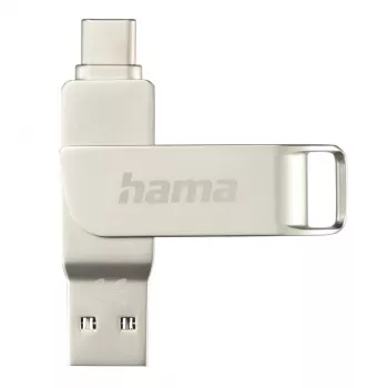 Hama C-Rotate Pro USB atmintukas 256 GB USB Type-A / USB Type-C 3.2 Gen 1 (3.1 Gen 1) sidabrinis