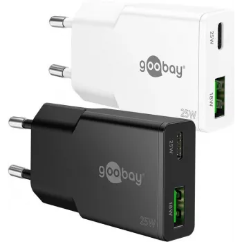 Goobay USB-C™ PD GaN Dual-Fast Charger Slim (25 W) juodas (75733)