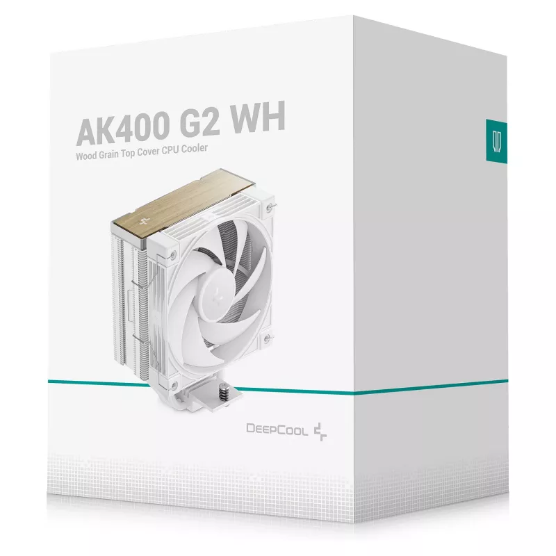 Oro aušintuvas DeepCool AK400 G2 WH, 120 mm ventiliatorius, maks. oro slėgis 3,33 mmH2O, 92×132×156 mm, baltas