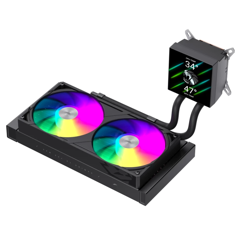 Gamemax GLACIER 240 LCD BK skysčio aušintuvas procesoriui | Intel, AMD