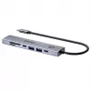 USB-C stotelė Unitek H1124AGY01 su 100W PD, HDMI 2.0, 2x USB-A, 2x USB-C, SD/microSD skaitytuvu – aliuminis