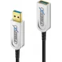 USB laidas FiberX FX-I650-003 USB 3.2 Gen 1 3 m USB A juodas sidabrinis