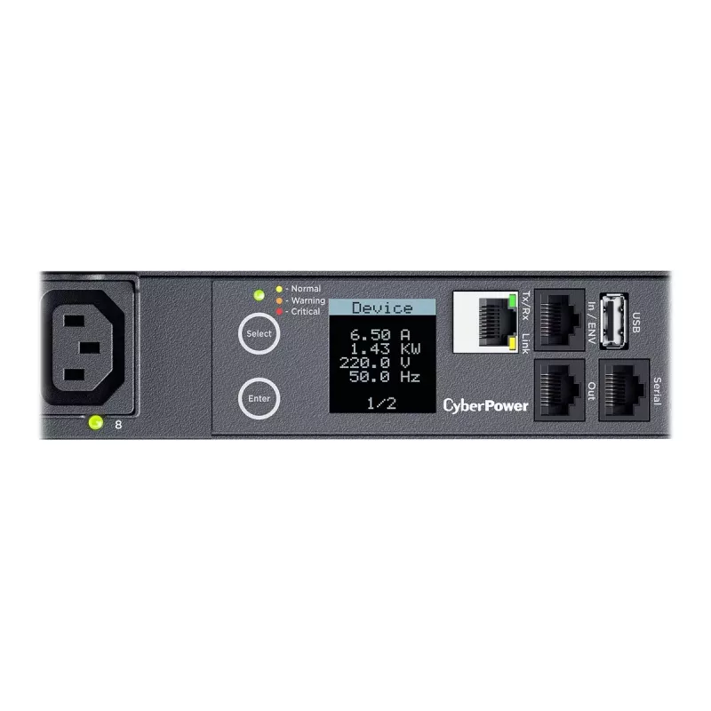 CyberPower PDU41005 valdomas maitinimo skirstytuvas (PDU) 8 AC lizdai 1U juoda