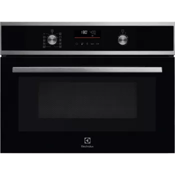 Įmontuojama orkaitė Electrolux EVL6E49X, kompaktiška 45 cm, metalas, juoda, CombiQui