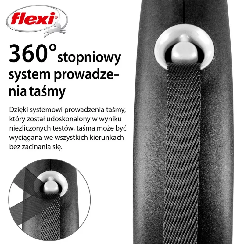 Flexi Black Design L 5 m šunų ištraukiamas pavadėlis