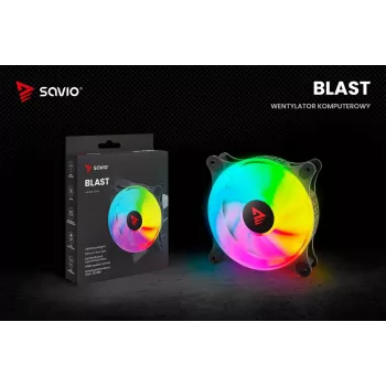 SAVIO Blast 120mm ARGB PWM korpuso ventiliatorius - juodas
