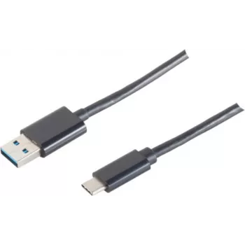 USB laidas S/CONN 14-10006 USB 3.2 Gen 1 1 m USB A USB C juodas