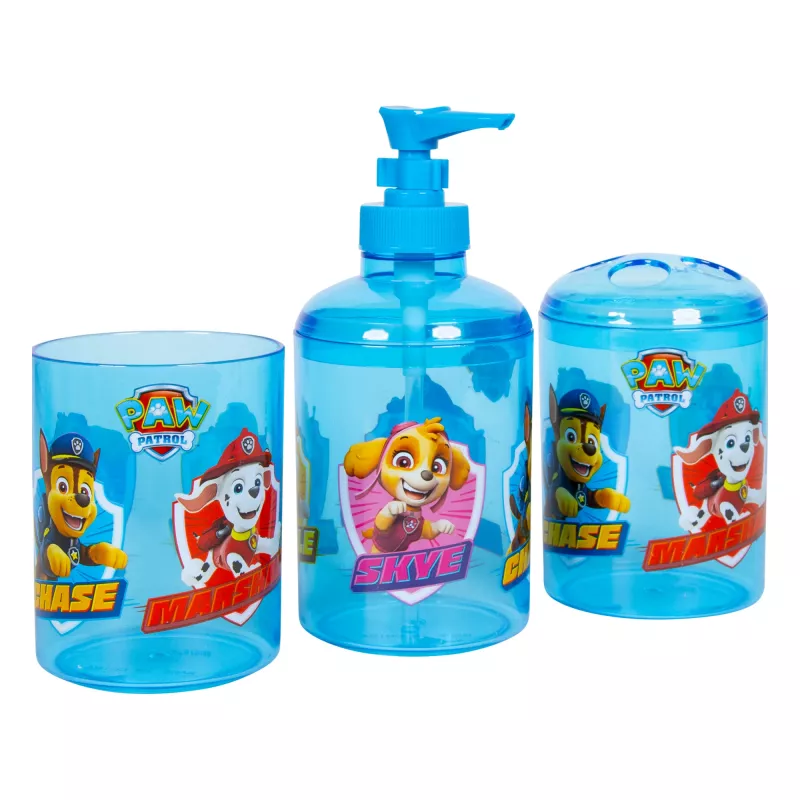 Vonios rinkinys Paw Patrol 3780 vaikų aksesuarai – muilo dozatorius ir vonios reikmenys