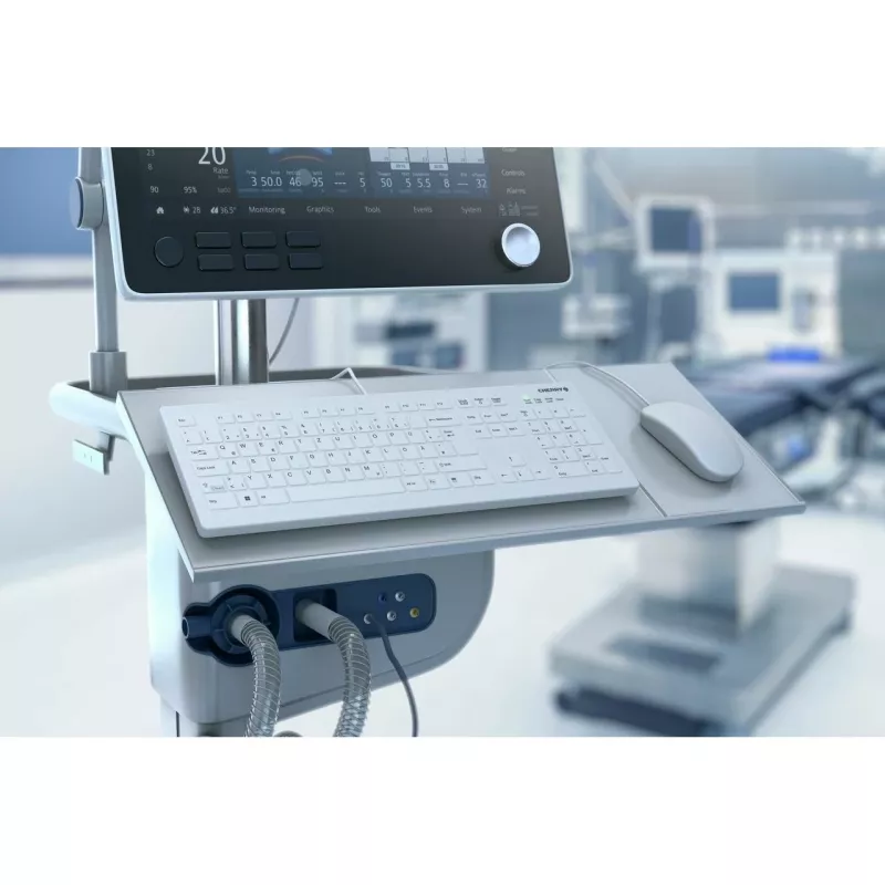 Contour Design Active Key Contour QuickClean Medicininė klaviatūra IP68 pilno dydžio laidinė balta DE C8112