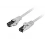 Tinklo jungiamasis kabelis LANBERG Cat8 S/FTP (S-STP) RJ-45–RJ-45 Pilka 0,5 m