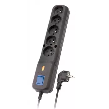 Lestar 5w Lv-530wa apsauginis filtras, 5 kištukiniai lizdai, 1,5 m, juodas