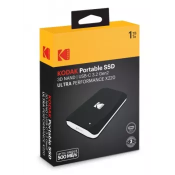 Kodak 1TB nešiojamas SSD diskas X220 2,5 colio USB-C 3.1 Gen2