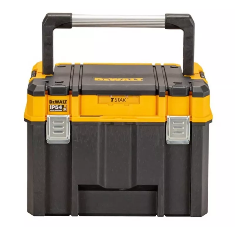 Dėžė įrankiams DeWalt DWST83343-1 – aliuminis/plastikas, vandeniui atspari, su vyriais uždengiamu dangčiu, užrakinama, 1 skyrius, 440×333×323 mm