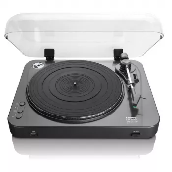 Pavarų diržu varomas vinilo grotuvas Lenco LBT-120BK juodas pusiau automatinis
