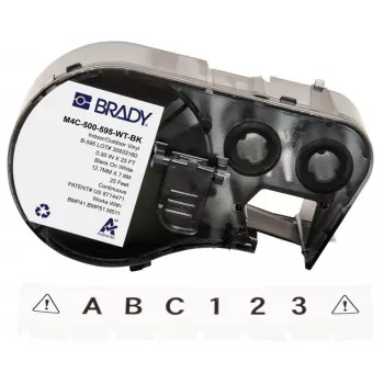 Brady Corporation M4C-500-595-WT-BK Vinilo juoda į balta 12,70 mm x 7,62 m nuolatinė (170818)
