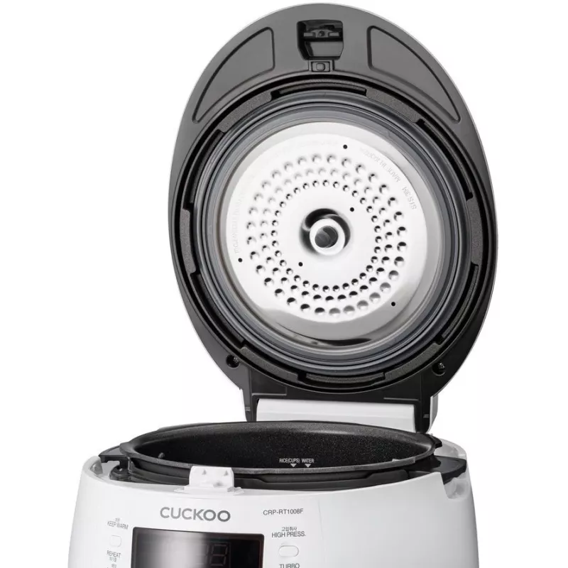 Ryžių virimo puodas Cuckoo CRP-RT1008F, baltas, 1,8 l, aliuminis, LED, mygtukai, 1,2 m
