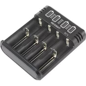 VOLTCRAFT BC4 Cilindrinių elementų įkroviklis LiIon, NiMH Mignon (AA), Micro (AAA), Baby (C), Sub-C, 10440, 16340, CR-123A, 17335, 17500, 17670, 18490, 18650, 21700 (VC-14263380)