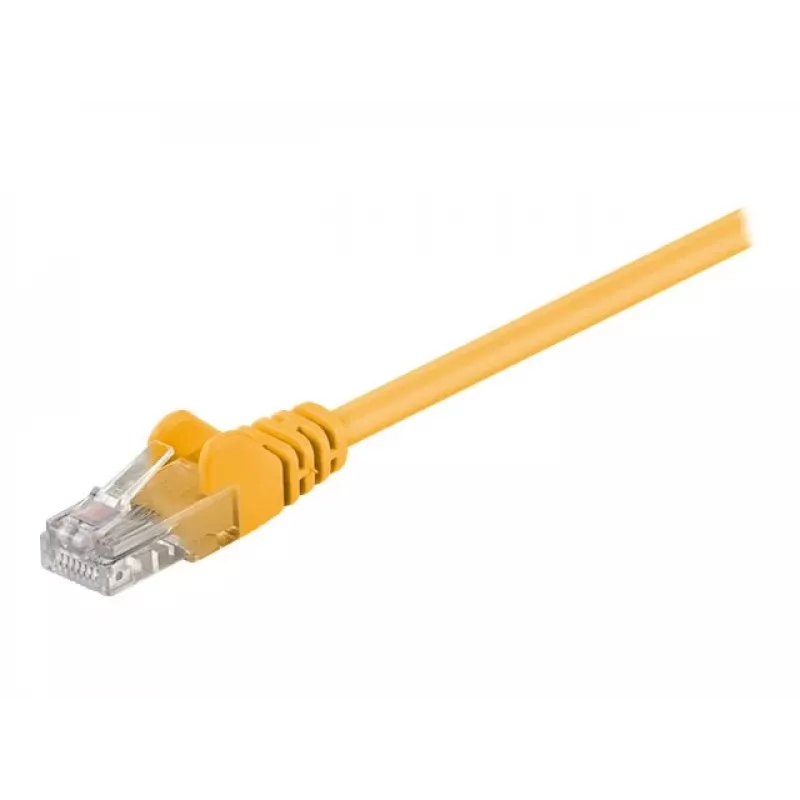 Wentronic Goobay CAT 5e Patch laidas, U/UTP, geltonas, 15 m - CCA vario mišinys (68351)