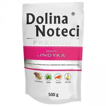 DOLINA NOTECI Premium Rich in turkey – šlapias ėdalas šunims – 500 g