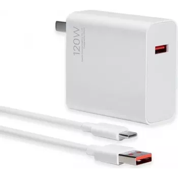 Xiaomi HyperCharge Original USB Type-C kabelis - 120W - Baltas - Greitasis įkroviklis su kelioniniu adapteriu EU kištuku (MDY-13-EE)