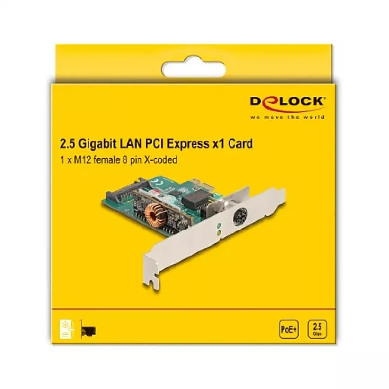 DeLOCK 90760 Vidinė tinklo plokštė 2500 Mbit/s PCI Express, M12
