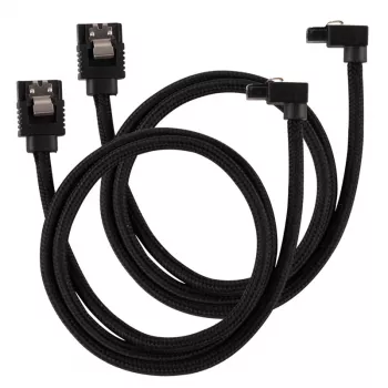 Corsair CC-8900282 Premium Sleeved SATA kabelis, kampuotas, 60 cm, juodas, 2 vnt.