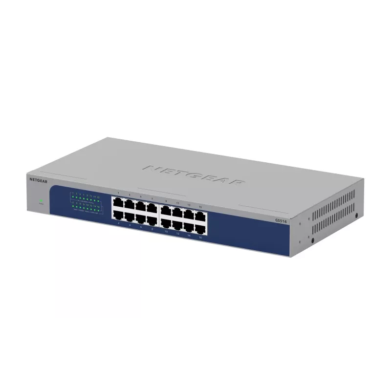 NETGEAR GS516-300EUS nevaldomas tinklo jungiklis Gigabit Ethernet (10/100/1000) pilkas