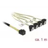 SCSI kabelis DeLOCK 85685 juodas geltonas 1 m 1 x Mini SAS HD SFF-8643 4 x SATA 7 kontaktų