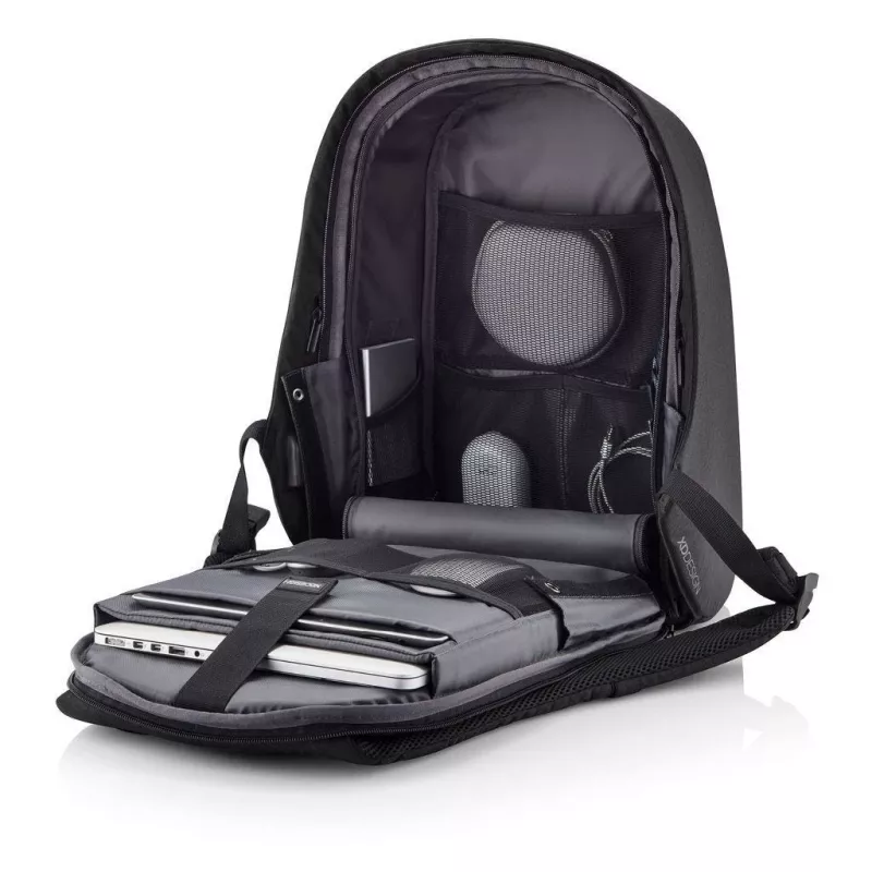Kuprinė XDDESIGN P705.291 Antracitinė — 18 L, skyriai nešiojamam kompiuteriui ir planšetei, užrakinamas pagrindinis užtrauktukas