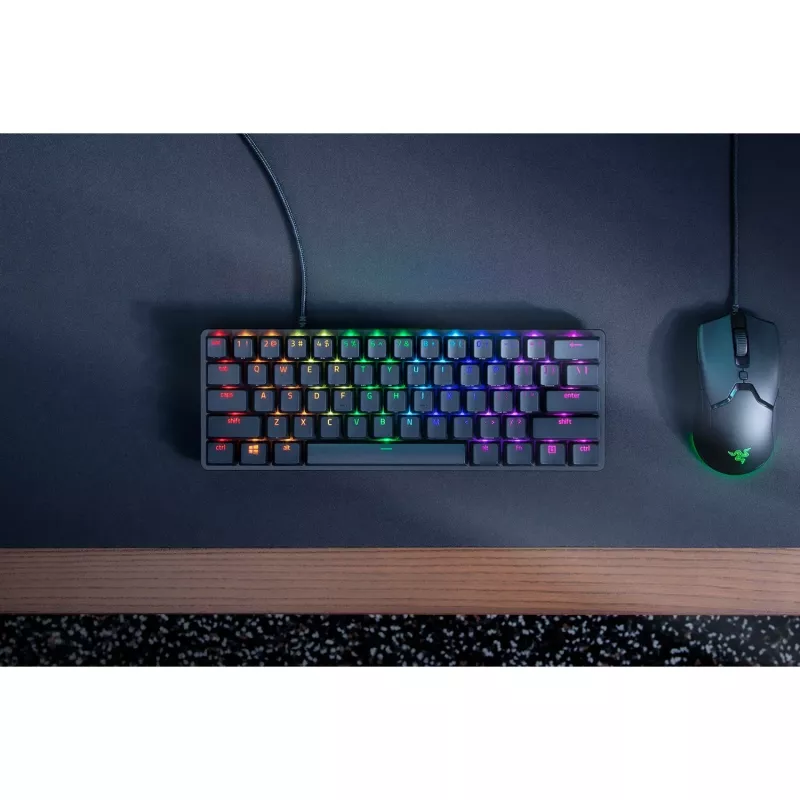 Razer Huntsman Mini, žaidimų klaviatūra, juoda, DE išdėstymas, Razer Linear Optical (raudoni) jungikliai