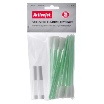 Valymo rinkinys įrangai ActiveJet AOC-303 — 12 baltų medvilninių servetėlių klaviatūroms, universalus