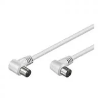 Wentronic Goobay anteninis kampinis jungiamasis laidas, baltas, 1,5 m – IEC/Coax kištukas 90° IEC/Koax lizdas 90° (11520)