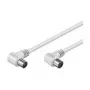 Wentronic Goobay anteninis kampinis jungiamasis laidas, baltas, 1,5 m – IEC/Coax kištukas 90° IEC/Koax lizdas 90° (11520)