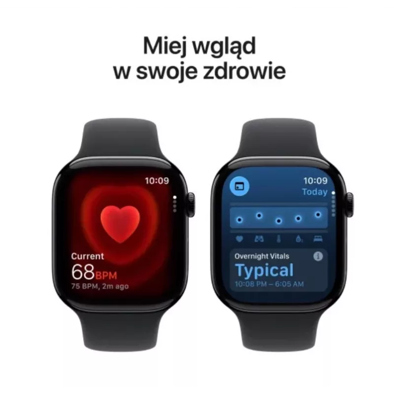 Apple Watch Series 11 GPS+Cellular 46mm Jet Black Aliuminio korpusas su juodu sportiniu dirželiu (M/L)