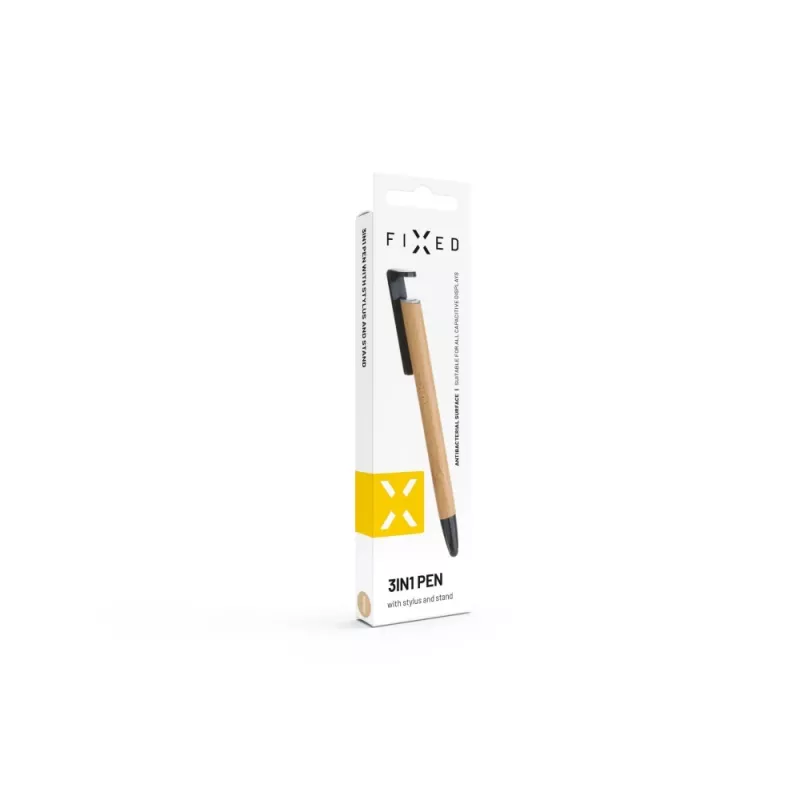 Rašiklis su stiletus ir stovu FIXED FIXPEN-BA Bamboo — 3 viename: rašiklis, jutiklinio ekrano stiletus ir integruotas stovas