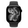 Apple Watch Series 11 GPS 46mm Jet Black aliumininis korpusas su juodu sportiniu dirželiu S/M
